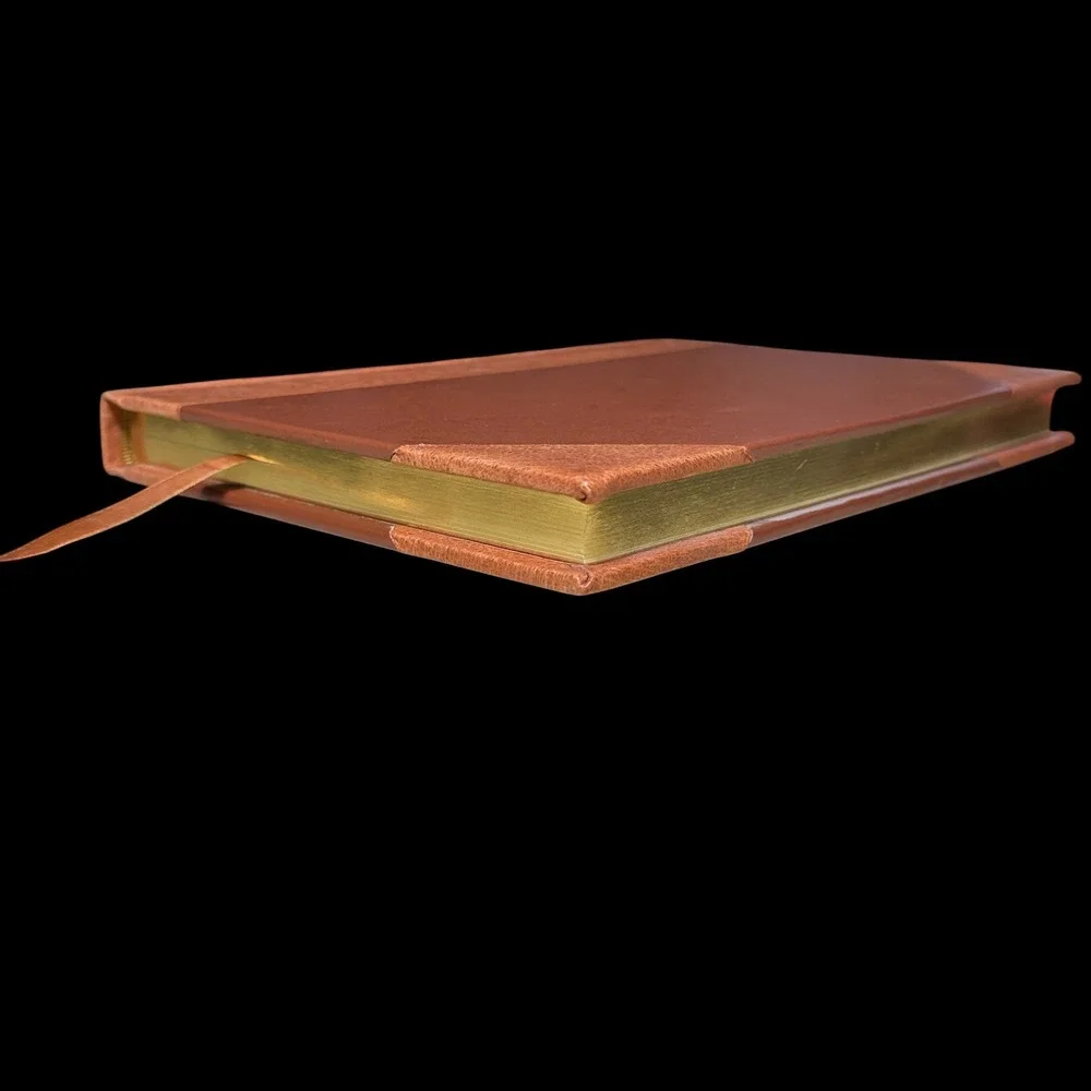 ArtWorks International Brown Leather Lined Journal Gold Gilt Edge Ribbon